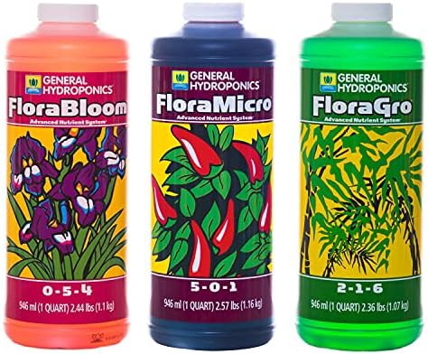 Three part liquid nutrient system for hydroponics