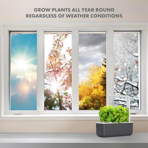 Grey indoor smart garden with grow light — photo 5