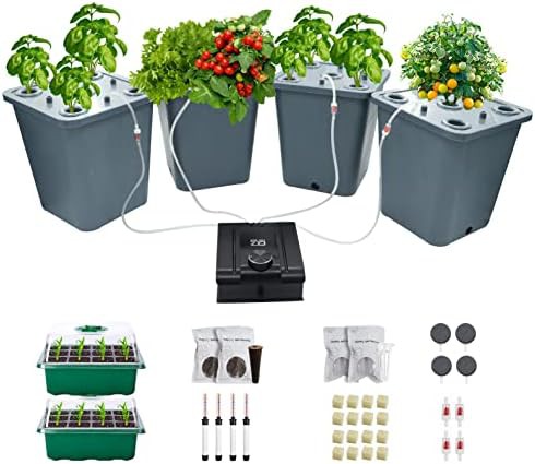 Four bucket DWC system with pump