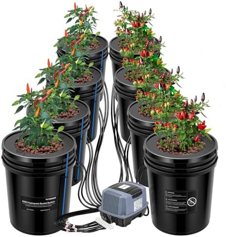 Eight bucket DWC with top drip