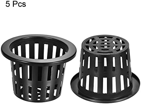Five inch black plastic slotted mesh cups — photo 3