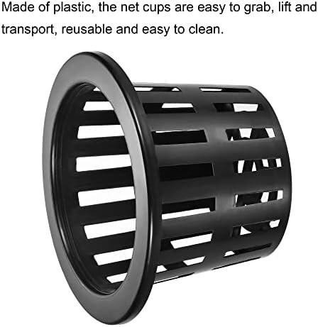 Five inch black plastic slotted mesh cups — photo 4
