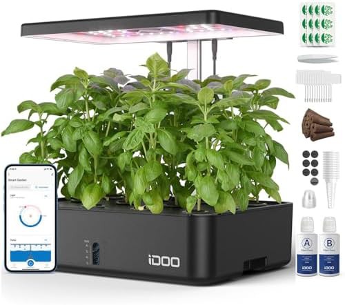 Smart indoor herb garden with quiet pump
