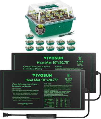 Seedling heat mat and starter tray set