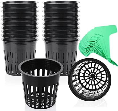 Four inch wide hydroponic net pots twenty pack