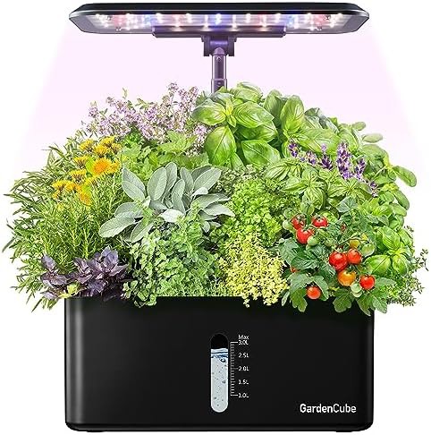 Indoor herb garden with smart water pump