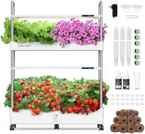 Sixty pod vertical hydroponic tower with led