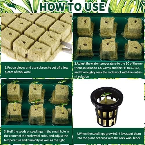 Rockwool grow cubes with two inch net pots — photo 3
