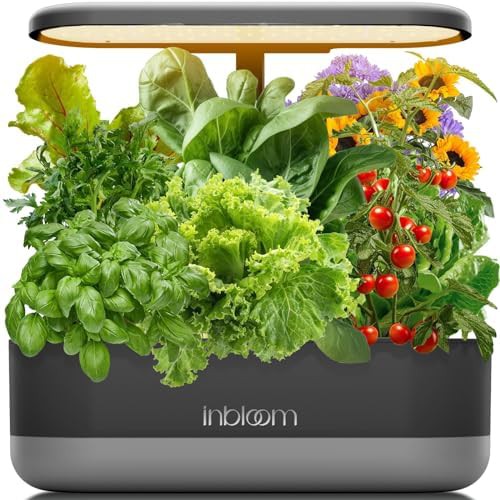 Black twelve pod planter with water pump