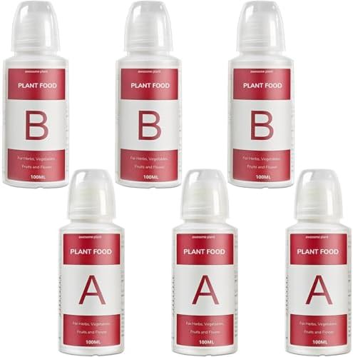 Six pack of liquid hydroponic plant food