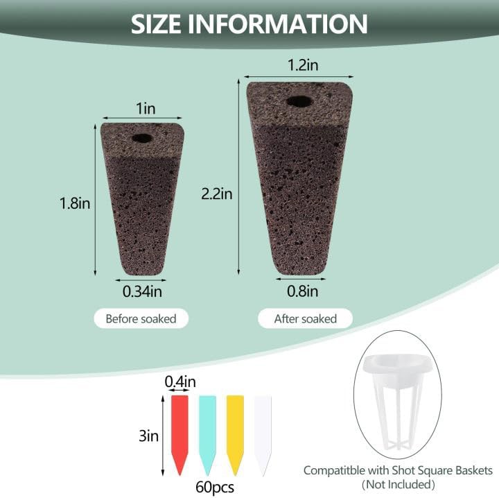 Square hydroponic growth sponges and labels — photo 4