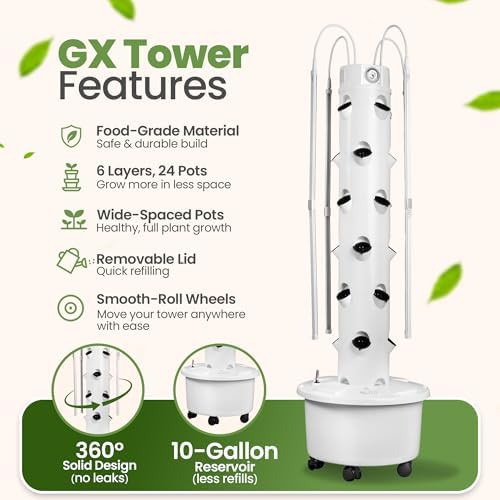 Vertical hydroponic tower with integrated LED lights — photo 4