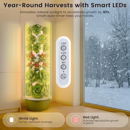 Seven tier growing tower with LED lights — photo 3