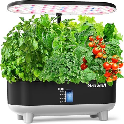 Black sixteen pod garden with eight liter tank