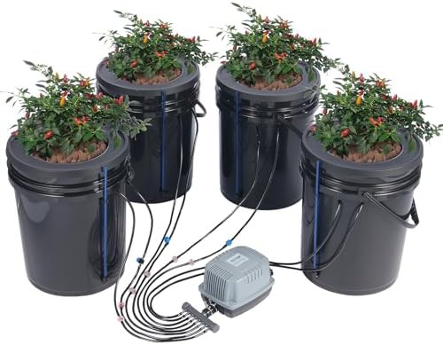 Four bucket deep water culture with drip kit
