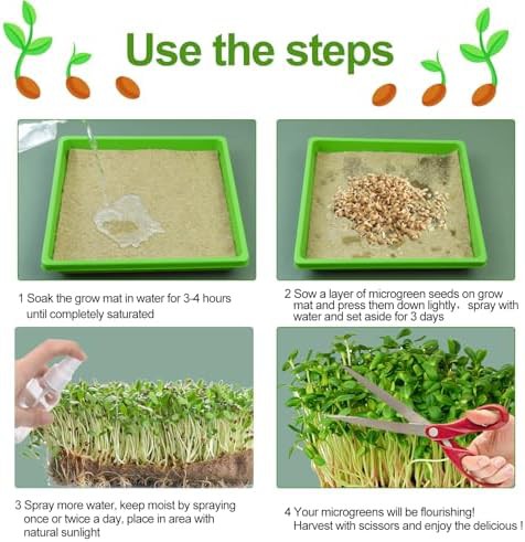 Microgreens growing trays with hemp fiber mats — photo 5