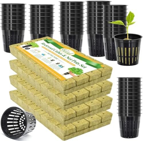Rockwool cubes and net cups bulk pack