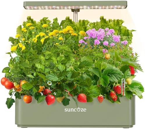 Green compact twelve pod indoor garden
