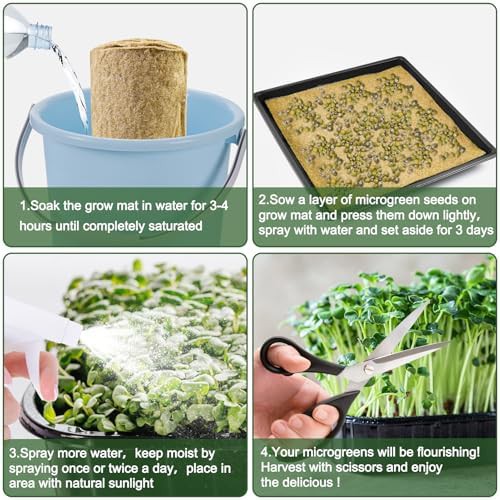 Natural fiber grow mat for microgreens — photo 3