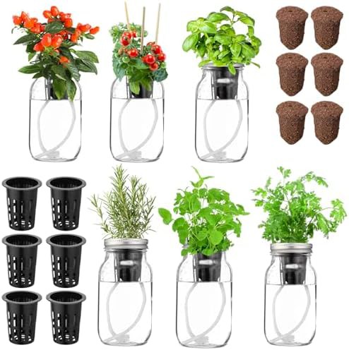 Six pack mason jar hydroponic planter