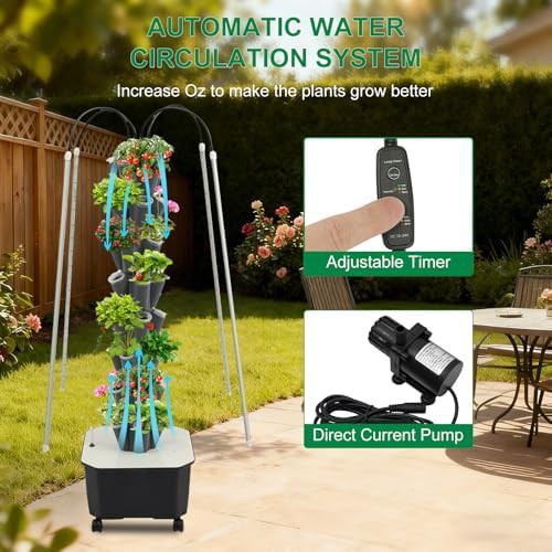 Forty plant vertical tower with water gauge — photo 3
