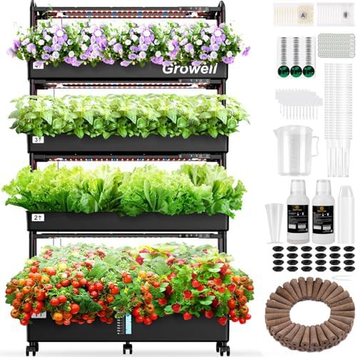 Large vertical garden with 120 pods and two modes