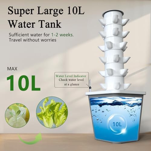 Soilless hydroponic tower with 30 sites and timer — photo 3
