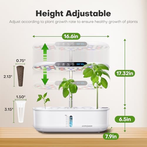 Twelve pod indoor garden with LCD climate display — photo 5