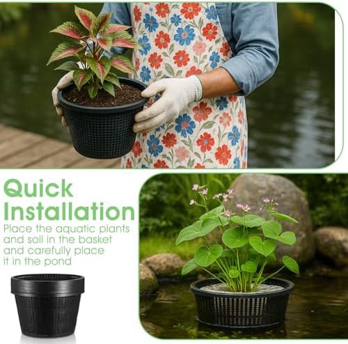 Five large black pond plant baskets — photo 4