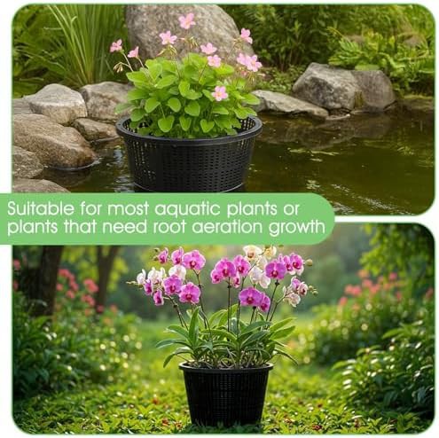 Five large black pond plant baskets — photo 5