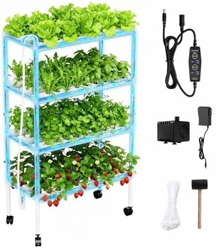 Four tier hydroponic pipes with 108 holes