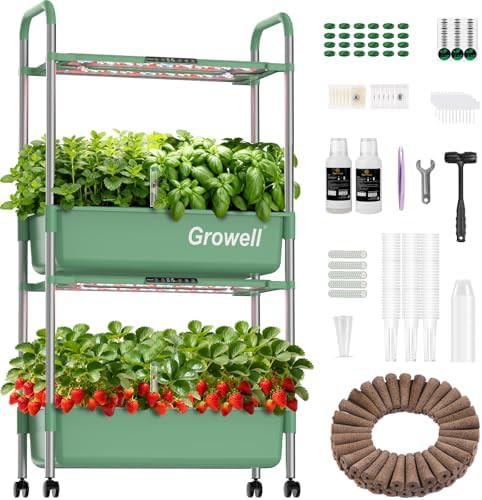 Green fifty four pod vertical garden