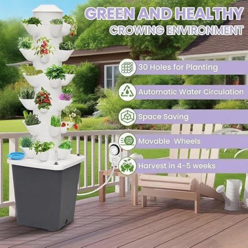 Thirty pod vertical hydroponic tower with wheels — photo 4