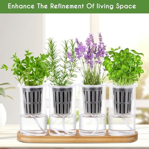 Eight piece glass herb planter with stand — photo 5