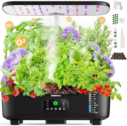 Black misting indoor herb garden 15 pods