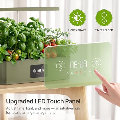 Green hydroponic kit with dimmable LED light — photo 3