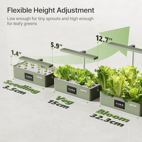 Green hydroponic kit with dimmable LED light — photo 4