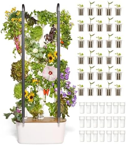 Vertical hydroponic tower for thirty plants