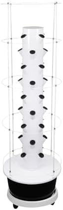 Black nine tier vertical tower with climbing trellis