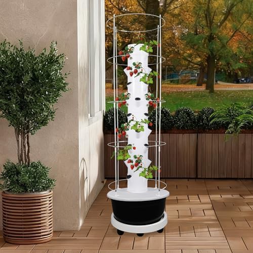 Black nine tier vertical tower with climbing trellis — photo 3