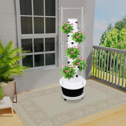 Black nine tier vertical tower with climbing trellis — photo 4