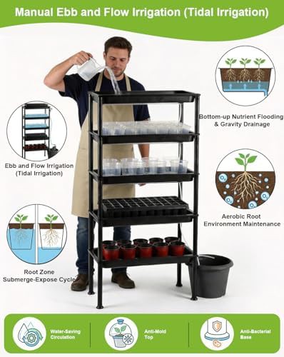 Five tier plant stand with LED grow lights — photo 4
