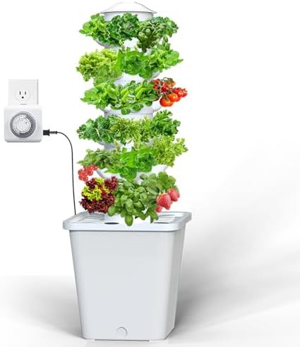 Vertical aeroponic tower with smart pump system