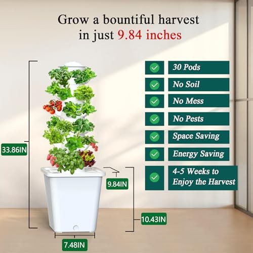 Vertical aeroponic tower with smart pump system — photo 3