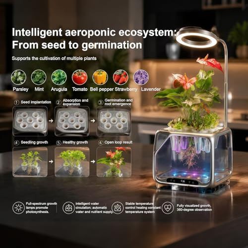 Smart indoor aeroponic garden with mood light — photo 3