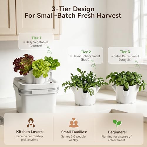 Three tier kitchen countertop growing tower — photo 4