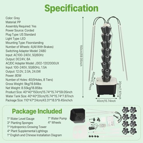 Grey five layer vertical hydroponic tower — photo 3