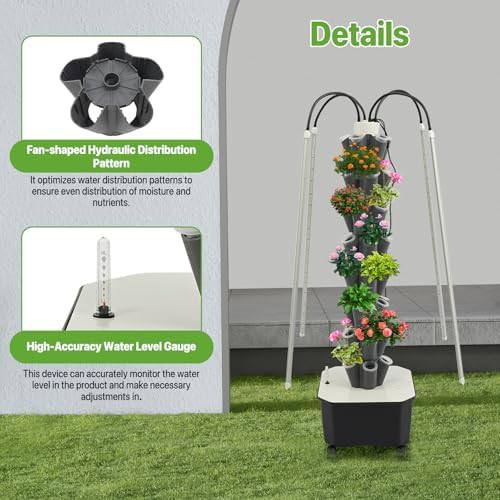 Grey five layer vertical hydroponic tower — photo 4