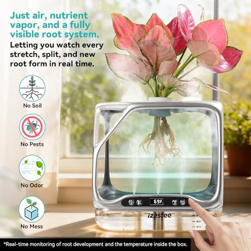 Desktop aeroponic planter with integrated humidifier — photo 3