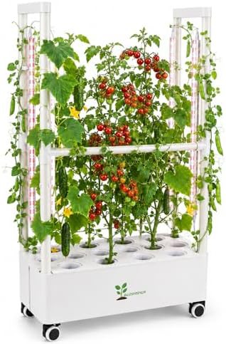 Tall hydroponic system for climbing plants